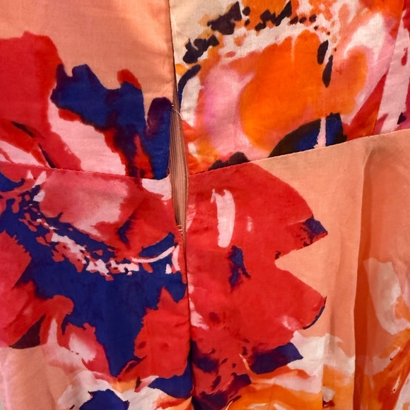 Calvin Klein Pink and Red Floral Midi Dress size 10 - Picture 6 of 9